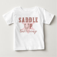 Chemise de naissance rose Western Saddle Up Butter