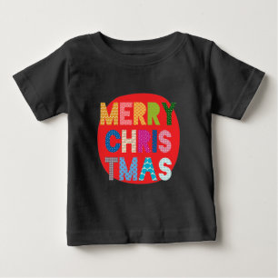 T-shirt Pour Bébé Chemise de Noël Joyeuse et colorée pour les enfant