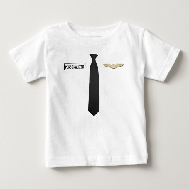T-shirt Pour Bébé Chemise de pilote personnalisée, vêtements pour en (Devant)