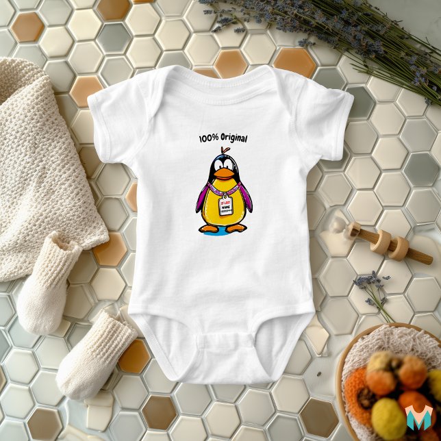 T-shirt Pour Bébé Chemise de pingouin Cool personnalisée avec nom et (Créateur téléchargé)