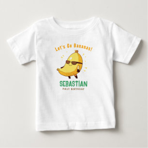 T-shirt Pour Bébé Chemise de premier anniversaire "Let's Go Bananas"
