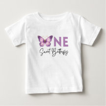 Chemise de premier anniversaire One Sweet Butterfl