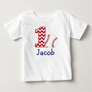 T-shirt Pour Bébé Chemise de première année de baseball personnali