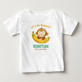 T-shirt Pour Bébé Chemise de singe pour premier anniversaire Allons