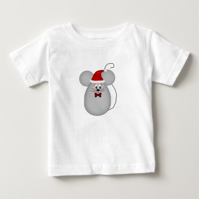 T-shirt Pour Bébé Chemise de souris père Noël (Devant)