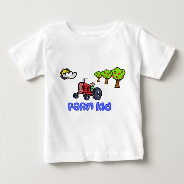 T-shirt Pour Bébé Chemise de tracteur d'enfant de ferme (Devant)