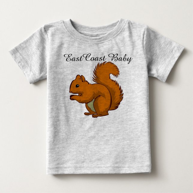 T-shirt Pour Bébé Chemise d'écureuil de bébé de Côte Est (Devant)