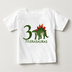T-shirt Pour Bébé Chemise Dinosaure Personnalisée Anniversaire, 3ème