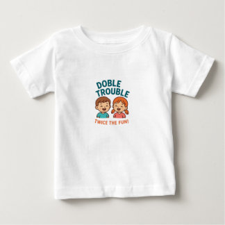 T-shirt Pour Bébé Chemise Double Trouble Twins – Cadeau drôle mignon