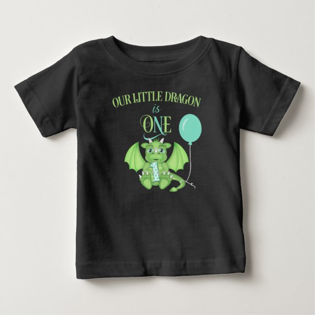 T-shirt Pour Bébé Chemise Dragon 1er Anniversaire (Devant)