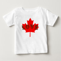 Chemise en feuille d'érable rouge Love Canada Day