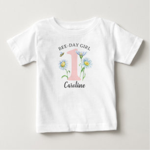 T-shirt Pour Bébé Chemise Fille Bee-Day avec Roses et Marguerites