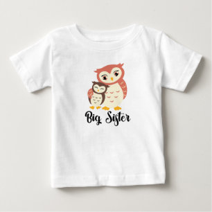 T-shirt Pour Bébé Chemise Grande Sœur Chouette Mignonne pour Filles