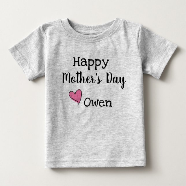T-shirt Pour Bébé Chemise heureuse de jour de mères (Devant)