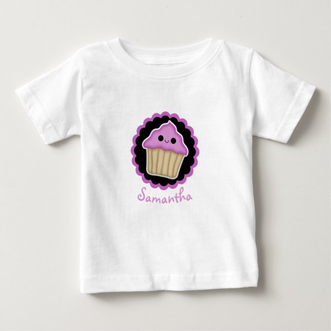 T-shirt Pour Bébé Chemise Kawaii Cupcake Rose (Devant)