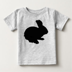 T-shirt Pour Bébé Chemise lapin de Pâques en Silhouette noire