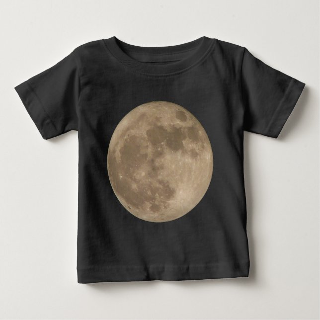 T-shirt Pour Bébé Chemise Lune pour bébé Pleine lune Chemises Cadeau (Devant)