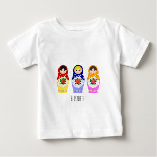 T-shirt Pour Bébé Chemise nommée de bébé de poupées russes de
