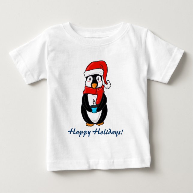 T-shirt Pour Bébé Chemise Penguin de Vacances (Devant)