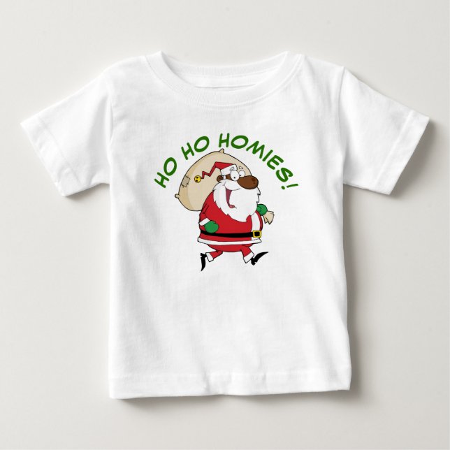 T-shirt Pour Bébé Chemise Père Noël en noir (Devant)