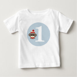 T-shirt Pour Bébé Chemise personnalisable d'anniversaire de singe de