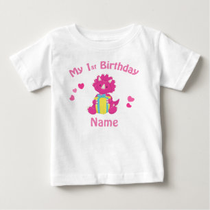 T-shirt Pour Bébé Chemise personnalisée par dinosaure de rose de