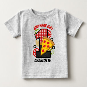 T-shirt Pour Bébé Chemise pour fille d'anniversaire Pizza First
