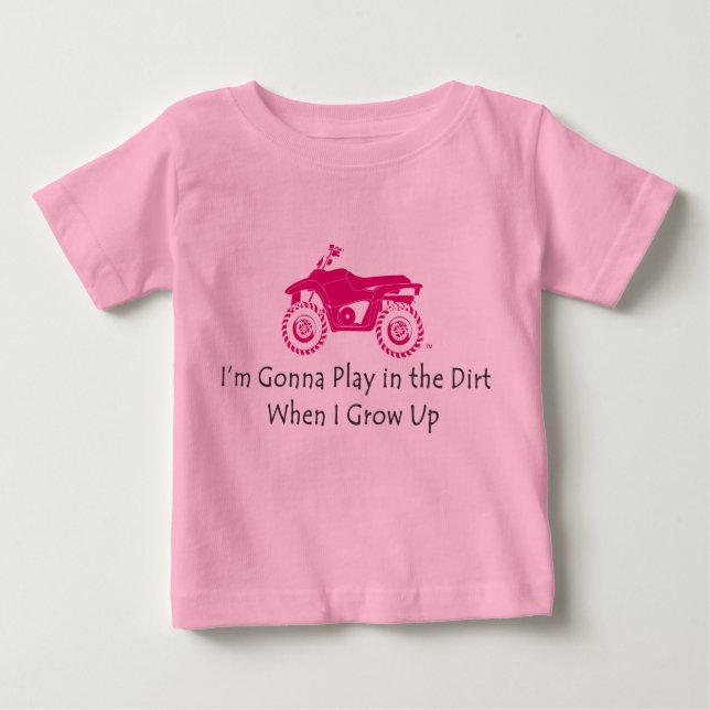 T-shirt Pour Bébé chemise rose de quadruple d'atv d'enfant en bas (Devant)