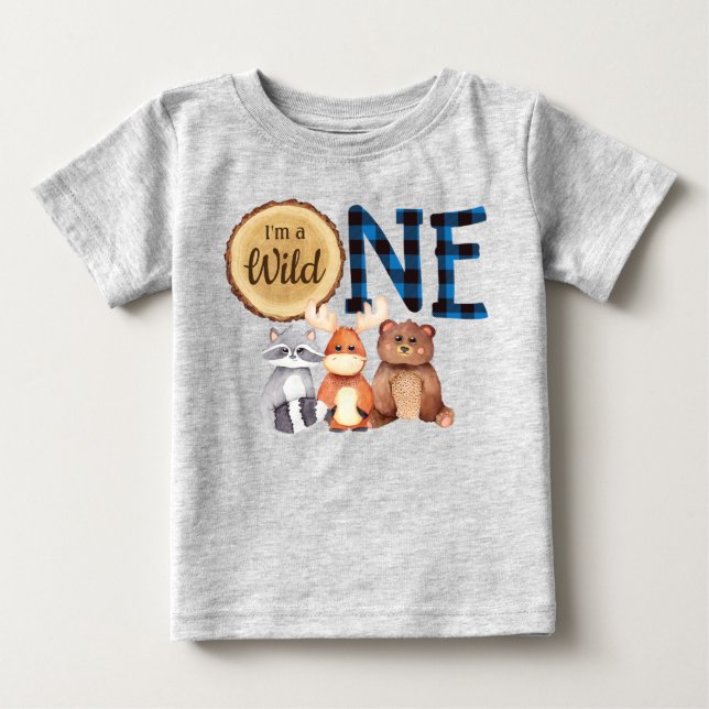 T-shirt Pour Bébé Chemise sauvage de bûcheron de bois (Devant)