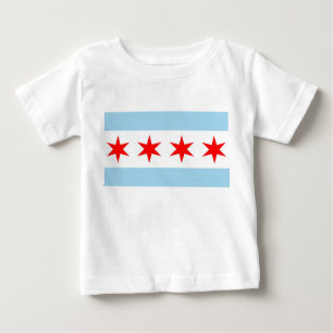 T-shirt Pour Bébé Chemise T bébé avec Drapeau de Chicago, Ilinois