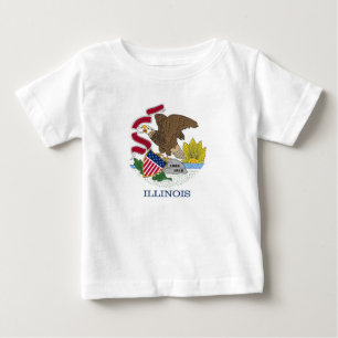 T-shirt Pour Bébé Chemise T bébé avec Drapeau de l'Ilinois