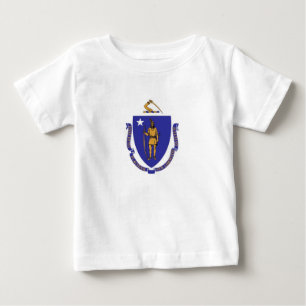 T-shirt Pour Bébé Chemise T bébé avec drapeau du Massachusetts