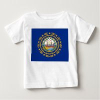 Chemise T bébé avec drapeau du New Hampshire