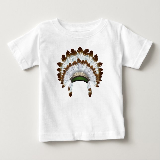 T-shirt Pour Bébé Chemise T en coiffure amérindienne (Devant)
