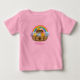 T-shirt Pour Bébé Chemise T-shirt Bébé rose Noah Ark