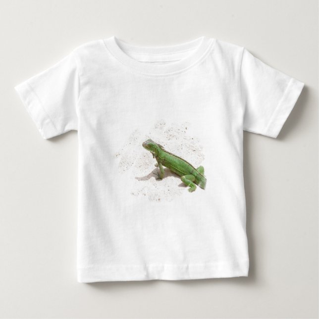 T-shirt Pour Bébé Chemise verte de bébé de lézard d'iguane (Devant)