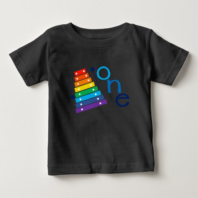 T-shirt Pour Bébé Chemise Xylophone de premier anniversaire (Devant)