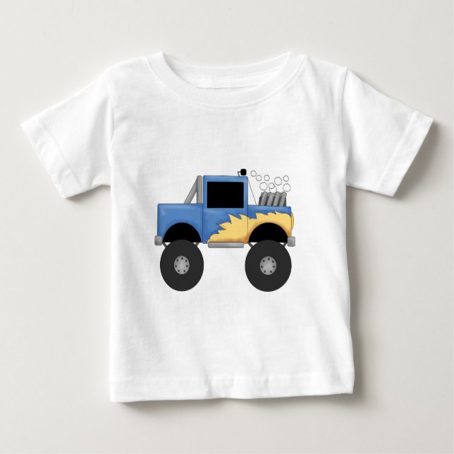 T-shirt Pour Bébé Chemises et cadeaux Blue Monster Truck (Devant)