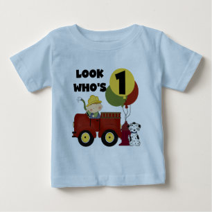 T-shirt Pour Bébé Chemises et cadeaux Fireman 1er anniversaire