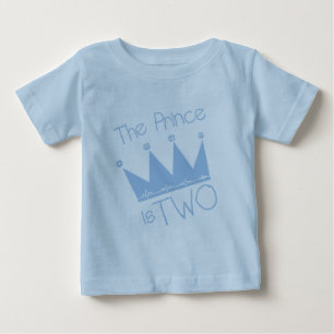 T-shirt Pour Bébé Chemises et cadeaux Prince Crown 2e anniversaire