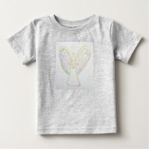 T-shirt Pour Bébé Chemises personnalisées Ange Gardien Cœurs Arc-en-