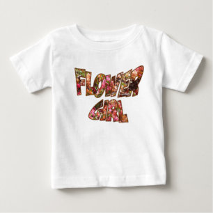 T-shirt Pour Bébé Chemisier Fille aux Fleurs à Volants Grand Lettrag