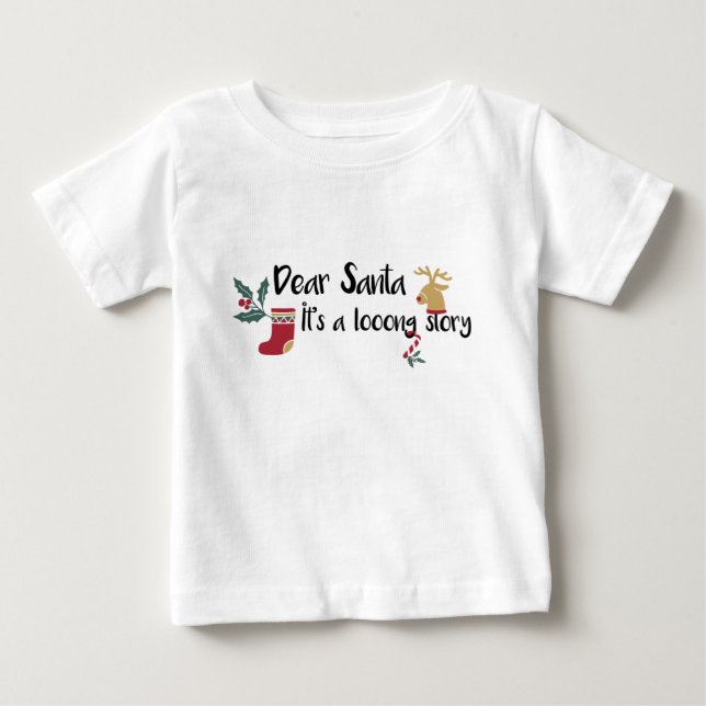 T-shirt Pour Bébé Cher Père Noël (Devant)