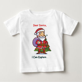 T-shirt Pour Bébé Cher Père Noël, Je Peux Expliquer - Noël Drôle