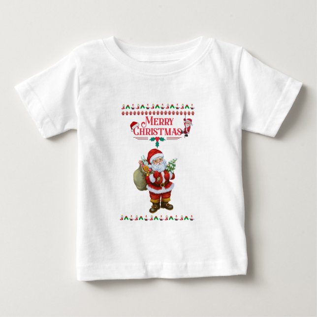 T-shirt Pour Bébé Cher père Noël | Mariage Noël 2024 (Devant)