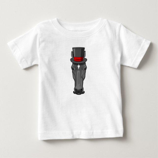 T-shirt Pour Bébé Cheval avec Cylindre (Devant)