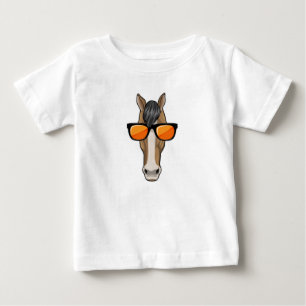 T-shirt Pour Bébé Cheval avec lunettes de soleil