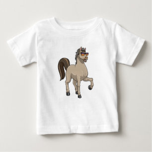 T-shirt Pour Bébé Cheval avec lunettes de soleil
