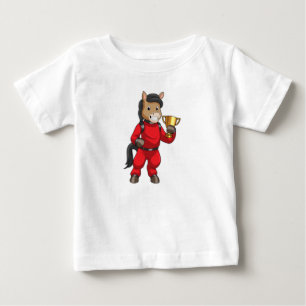 T-shirt Pour Bébé Cheval comme champion avec trophée