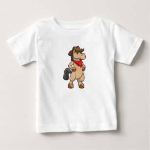 T-shirt Pour Bébé Cheval comme Cowboy